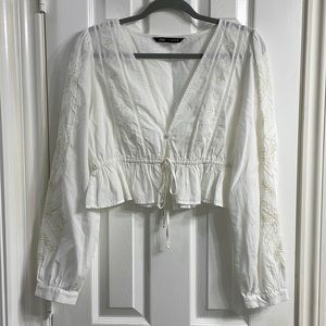 White Cropped Bloused